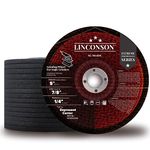 LINCONSON 15 Pack 5 Inch Grinding Wheel for Metal & Stainless Steel Used On Angle Grinder 5”x1/4”x7/8" Depressed Center (SG 5044DC)