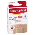 ELASTOPLAST Flexible Fabric XXL Adhesive Bandages for Wound Care and First Aid Kit, Breathable Extra Large Bandages, Strong Adhesion, Bacteria Shield, Latex Free, First Aid Supplies, 5 Strips, Beige