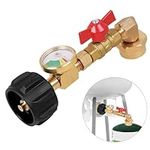 Propane Refill Adapter with Valve and Gauge, Fill 1 Pound Bottles from 20lb Tank Fits QCC1 / Type1 Propane Tank and 1 lb Throwaway Disposable Cylinder Propane Bottle Connector.