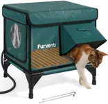 Outdoor Heated Cat House in Winter,