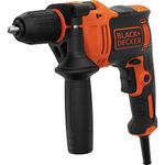 BLACK+DECKER 710W 1 Gear Hammer Drill, High-Performance with Variable Speed, Compact and Lightweight, Includes 4 Drill Bits and Kitbox, BEH710K-GB