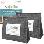 MOSO NATURAL: The Original Air Purifying Bag. 300g Stand Up Design (2 Pack). for Closets, Bathrooms, Pet Areas. an Unscented, Chemical-Free Odor Eliminator (Charcoal)