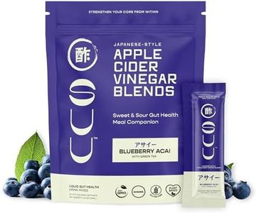 SUU Organic Apple Cider Vinegar Drink Mix Packets with Organic Honey for Digestive Health & Gut Cleanse Drink Mix for Gut Health - Probiotic Drink & Wellness Shots - Blueberry Acai Green Tea - 6 Pack