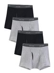 Fruit of the Loom Men's 4PK COOLZONE Fly Short Leg Boxer Briefs, Black and Grey, Size XLarge