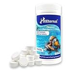 HXEternal 1 kg Multifunctional Chlorine Tablets, Suitable for swimming pool, Hot tub, Spa, 4-in-1 Dispenser Tablets,Pool clean tables, Clarifier for water, Swimming pools chemicals 50 x 20g