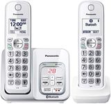 Panasonic DECT 6.0 Expandable Cordless Phone with Link-to-Cell, Answering Machine, Call Block, and Talking Caller ID - 2 Cordless Handsets - KX-TGD592CW (White)