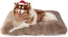 EHEYCIGA Fluffy XXL Dog Crate Pad, Plush Faux Fur Dog Bed for Extra Large Dogs, Calming Anti Anxiety XXL Dog Bed for Crate, Washable Soft Warm Dog Crate Mat with Non-Slip Bottom, Camel