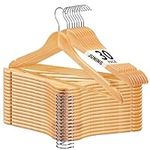 30-Pack Wooden Hangers with 360° Ho