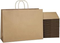 SHOPDAY Brown Paper Bags with Handles 16x6x12, 25 Pack Large Kraft Paper Bags Bulk, Tote Bags Shopping Bags, Paper Gift Bags, Retail Bags Merchandise Bags for Grocery Business Takeouts