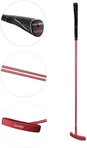 LEAGY Putter de Golf Classique Intemporel 88,9 cm de Long – Tête de Putter Bidirectionnelle et Poignée en Caoutchouc de Qualité supérieure pour Golfeurs Droitiers ou Gauchers (Rouge)