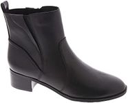 EASY SPIRIT Womens Black Arch Support Comfort Serena Round Toe Block Heel Zip-Up Leather Booties UK Size 5