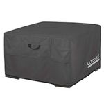 ULTCOVER Patio Fire Pit Table Cover Square 50 inch Outdoor Waterproof Fire Bowl Cover, Black