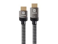 Monoprice 4K High Speed HDMI Cable - Braided - 4K@60Hz, 18Gbps, HDR, CL3 In-Wall Rated, 50ft, Grey