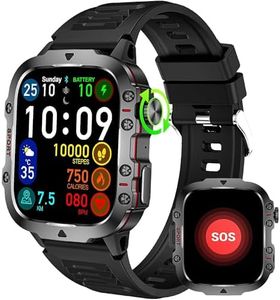 Military Tactical Smart Watches for Men, VISOOP 1.96" Big Screen Rugged Smartwatch with 420 mAh Battery, Waterproof Outdoor Smart Watch with Heart Rater/SpO2/Sleep Monitor Tracker for Android iOS