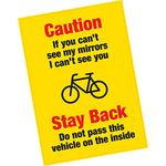 Caution If You Can't See My Mirrors Vinyl Warning Sticker HGV Lorry Cyclists