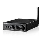 AIYIMA Metal A07 Pro Tpa3255 Stereo Amplifier Bluetooth 5.2 300Wx2 Hifi Class D Amp 2.0/2.1 Channel Audio Power Amp For Speaker With Bass Treble Control& Line Output + Power Adapter