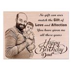 GFTBX Customized Wooden Picture Frame Best Birthday Gift For Dad From Daughter (7x5 Inches, Wood), Tabletop Rectangular