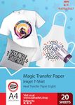 Raimarket Premium Iron on Transfer Paper t-Shirt Printing for Light Fabrics, A4 20 Sheets, Printable Vinyl Iron on Transfers for Clothes, Best Heat Transfer Paper for White T-Shirts, Easy to Use