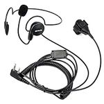 Retevis Walkie Talkie Earpiece with Mic Finger PTT 2 Pin Headset Behind Head Earpiece Compatible with 2 Way Radio RT24 RT622 RT27 RT28 RT5R Baofeng UV-5R BF-888S Kenwood eSynic HYT (1 Pcs)