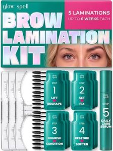 PRO Brow Lamination Kit – Eyebrow Lamination Kit with 5-Step Lifting System, Styling Brushes, Brow Rulers & Nourishing Serum – At Home Eye Brow Lamination Kit for Fuller, Defined Brows