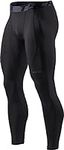 TSLA Men's Thermal Compression Pants, Athletic Sports Leggings & Running Tights, Wintergear Base Layer Bottoms, Heatlock Jet Black, Medium