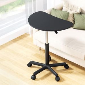 Artiss Laptop Table, 60-80cm Height Adjustable Stand Desk Desktop Computer Standing Study Desks Bed Side Tables Home Office Travel Studio Furniture, Portable 360° Rotating Lockable Caster Wheels Black