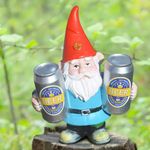 Naughty Gnomes, Resin Funny Gnomes Holding Beer Statue, 3.2x1.6x3.9 Inappropriate Garden Gnomes for Yard Patio Outdoor, Housewarming Gift, Funny Gnomes, Naughty Gnomes