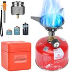 WADEO Camping Propane and Isobutane Stove, Single Burner Camp Stove with Piezo Ignitor, Portable Backpacking Stove for Outdoor Cooking, Hiking, Camping Trips, Beach and Car Camping(Fuel not included)