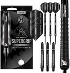 Harrows SUPERGRIP BLACK EDITION 90% Tungsten Steel Tip Darts Set. Available in 21g, 22g, 23g, 24g, 25g, 26g, 28g & 30g - Includes Supergrip Shafts & Supergrip Flights-24g