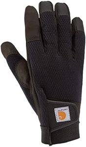 Carhartt Men's Synthetic Leather High Dexterity Touch Sensitive Secure Cuff Glove, Black, Medium, Black, Medium