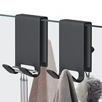 Bathroom Glass Shower Door Hooks, 2 Pack Bath Towel Towel Hooks for Frameless Glass Door in Bathroom, Stainless Steel Shower Door Hooks for Hanging Towels, Razors, Bath Balls, Bath Towels