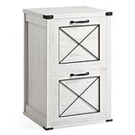 VASAGLE File Cabinet, Filing Cabinet with 2 File Drawers, Printer Stand, Modern Farmhouse Style, Rustic White UOFC048T73