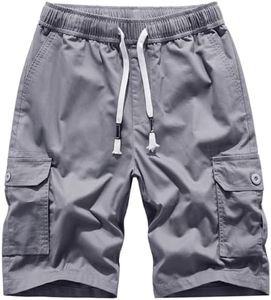 Msmsse Men's Summer Outdoor Shorts Cargo Relaxed Fit Casual Shorts for Hiking,Golf,Travel Grey US 42