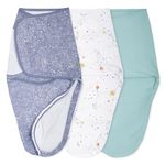 aden + anais Essentials Easy Wrap Swaddle, Cotton Knit Baby Wrap, Newborn Wearable Swaddle Sleep Sack, 3 Pack, Stargaze, 0-3 Months