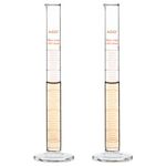 XCD Graduated Measuring Cylinder, 2-Pack Borosilicate Glass Cylinder for Lab Graduated Cylinder, 10 ml