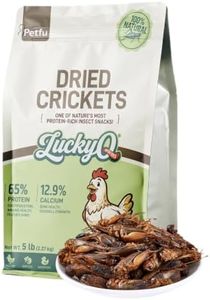 LuckyQworms Dried Crickets 5 lb for Chickens, Wild Birds, Hedgehogs, Reptiles, Lizards, Bearded Dragons, Fish, Turtles - High Protein Natural Insect Food Resealable Bag
