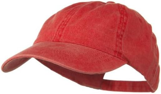 Otto Caps Washed Solid Pigment Dyed Cotton Twill Brass Buckle Cap - Red OSFM