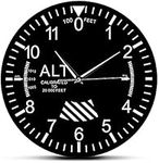 Member's Day Gifts For Women Classic Altimeter Round Wall Clock Modern Altimeter Instrument Style Wall Clock Pilot Air Plane Altitude Measurement Home Decor Gifts For Men