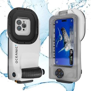 OCEANIC+ Dive Housing | Turn Your iPhone Into a Dive Computer & Underwater Camera | Depth to 196ft | Waterproof | Great for Scuba Diving & Snorkeling | Compatible with iPhones That Run iOS 16 or Newer