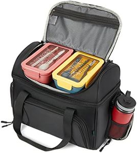 Double Leaves 30L Extra Large Cooler Bag Insulated Flight Attendant Lunch Bag Crew Cooler Bag for Men Soft Sided Lunch Box Leakproof for Travel Camping Beach Picnic, Black