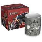 MCSID RAZZ - Official Harry Potter Infographic Grey Design - Coffee Mug (with Gift Coaster) Best Birthday/Anniversary Gift -Licensed by Warner Bros, USA-