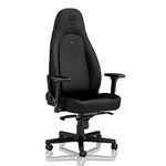 noblechairs ICON Gaming Chair - PU Hybrid Leather - Black Edition - Up to 150kg Users - Lumbar Support - Ergonomic - Pillows included - Home Office Chair - Computer Desk Chair