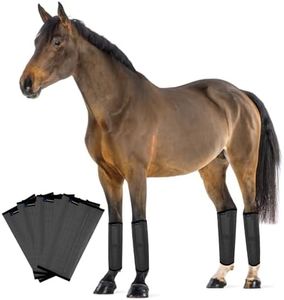 FOXLVDA Horse Fly Boots - Fly Boots for Horses Set of 4, Comfortable Horse Leggings, Mesh Material Design with Metal Support Bars, Equine Boots for Reduces Stomping & Leg Fatigue (Dark Gray, Large)