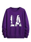 SOLY HUX Men's Graphic Crewneck Sweatshirts Letter Print Long Sleeve Pullover Casual Vintage Tops, Purple Letter, Large