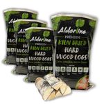 Alderline Kiln-Dried Birch Hardwood Logs 25 L - Ready to Burn firewood - Smokeless 25 cm fire logs for wood burner, Stoves, Fire Pits, and More! - 4-Pack