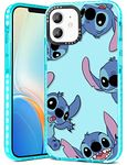 Qerrassa Stit for iPhone 12/12 Pro 6.1" Case Cute Cartoon Character Girly for Girls Kids Teens Phone Cases Cover Unique Kawaii Soft TPU Bumper Protective Case for iPhone 12/12 Pro 6.1''