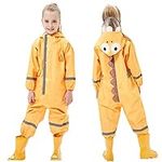 Toddler Rain Suit Baby Rain Suit with Hood Waterproof Coverall One Piece Rain Suit Kids(3-10 Years)