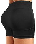 CeesyJuly Womens Padding Butt Lifter Boy Shorts Shapewear Enhancer Panties (Black, S-M)