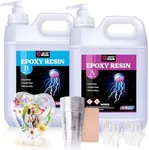 LET'S RESIN Resin Epoxy Kit, 1.5 Gallon Bubble Free & Crystal Clear Epoxy Art Supplies with Measuring Cups,Stir Stick,Gloves,Resin and Hardener for Mold Casting,Jewelry,Craft