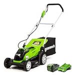 Greenworks 40V 14" Cordless (Push) Lawn Mower (75+ Compatible Tools), 4.0Ah Battery and Charger Included